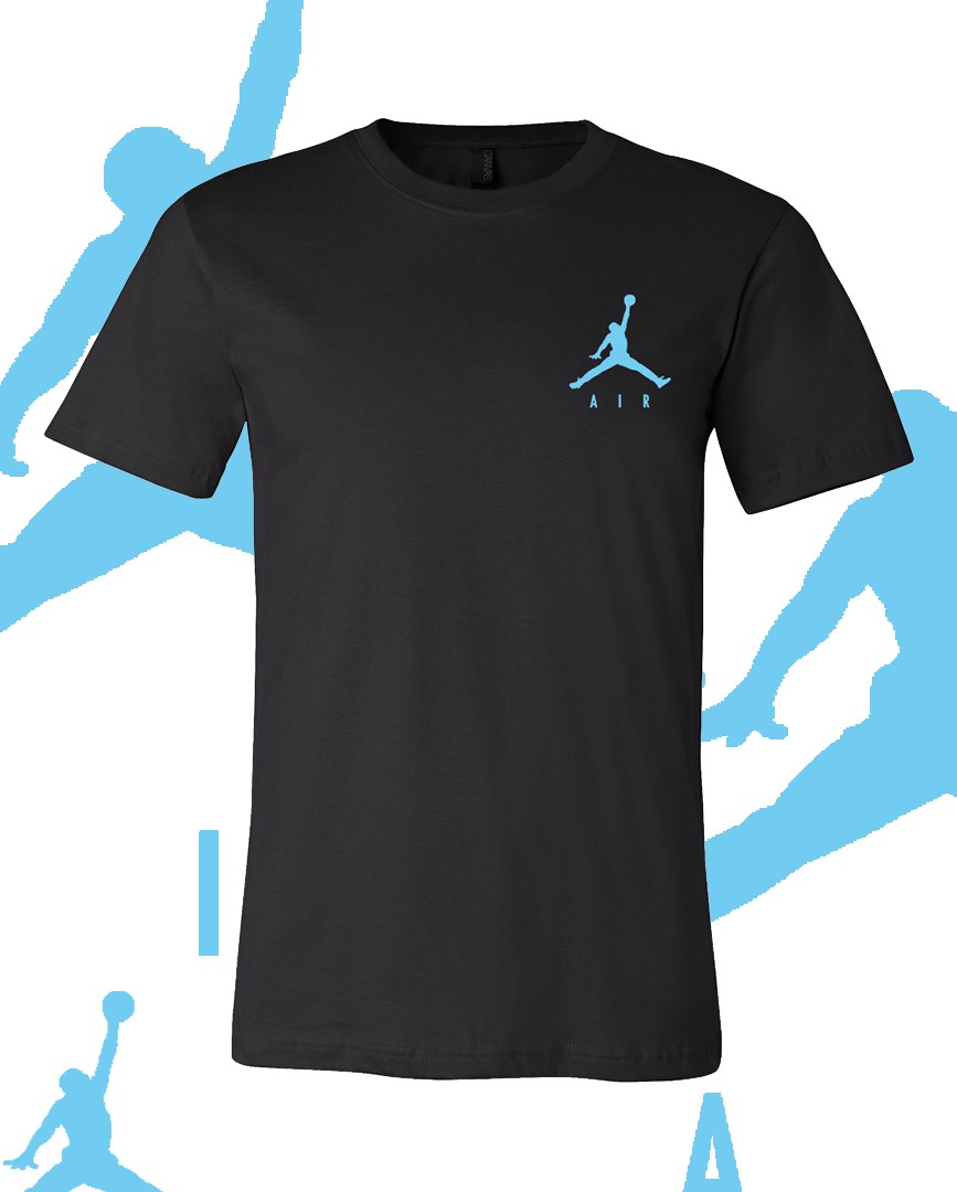 Men’s Basketball AIR UNC BLUE LC MJ Sports T-Shirt Tee Fast Ship!!