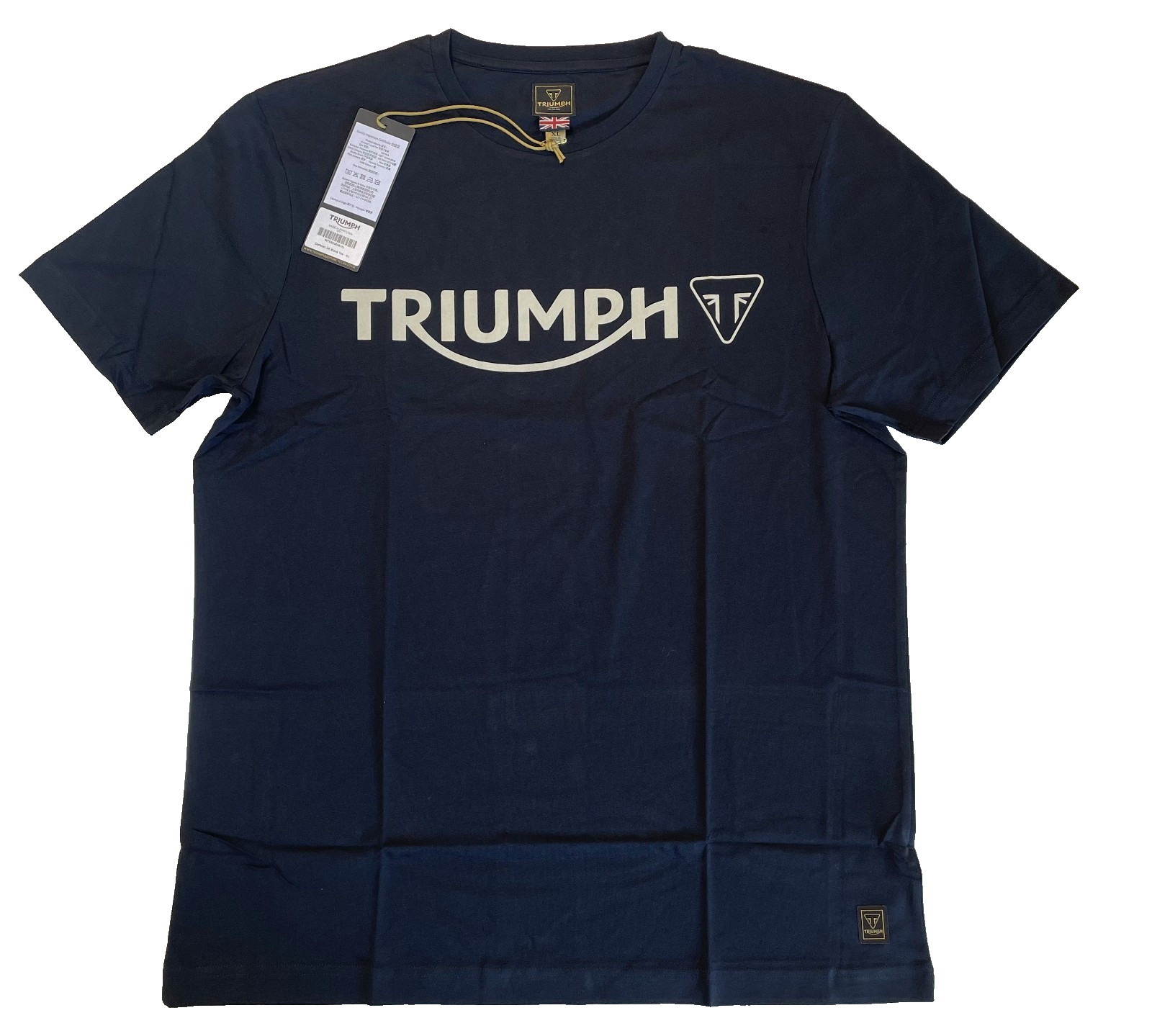 Triumph Motorcycles Cartmel T-Shirt Mens XL Jet Black Spellout Logo Short Sleeve