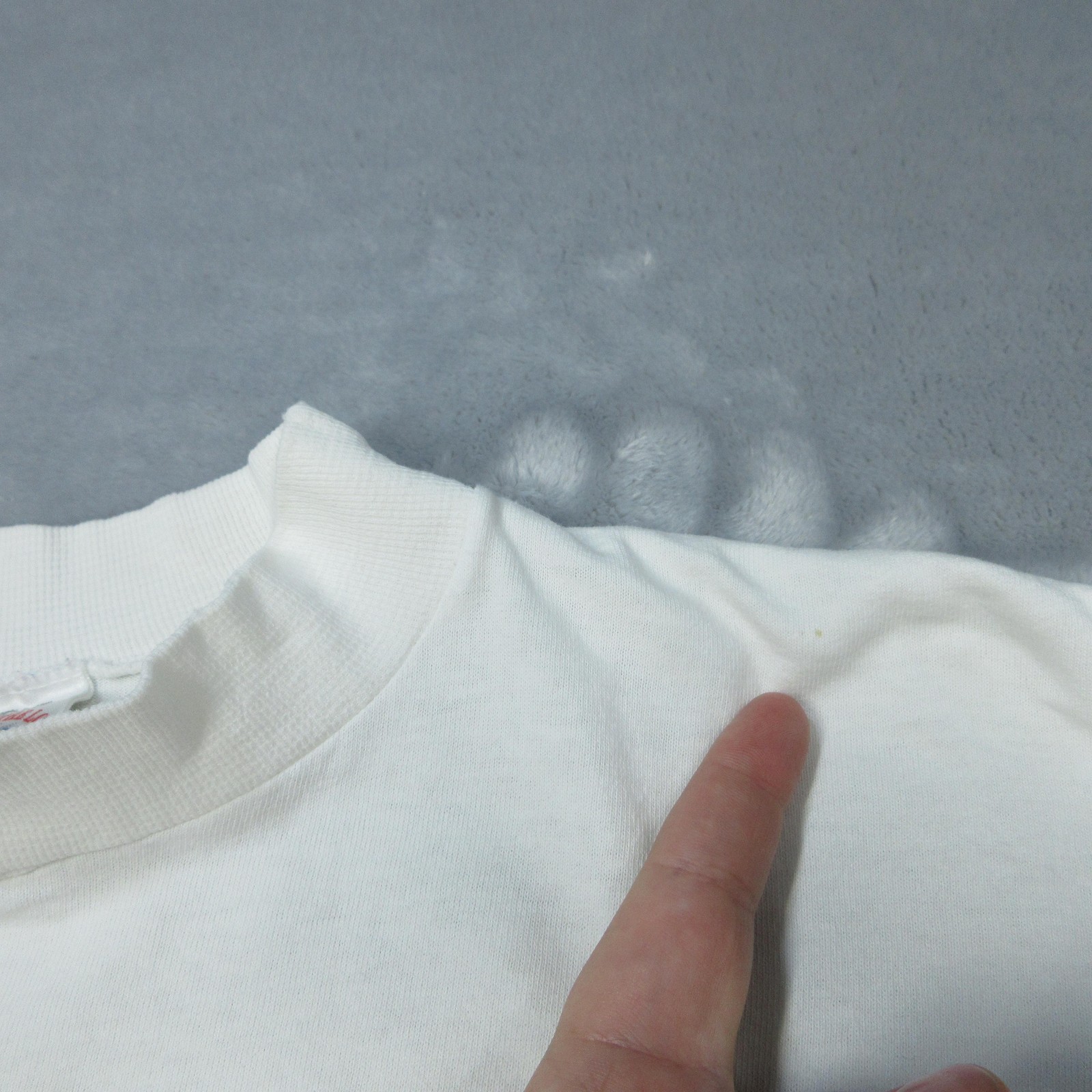 Vintage Fruit of the Loom Shirt Men XL White Mock Neck Long Sleeve USA 90s Thras
