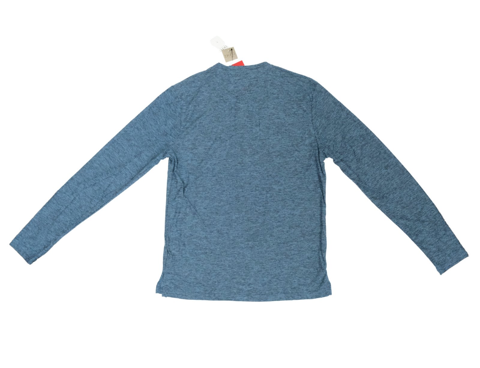 Bruno Milano Mens Long Sleeve Henley Shirt Dark Copenhagen Blue Small Super Soft