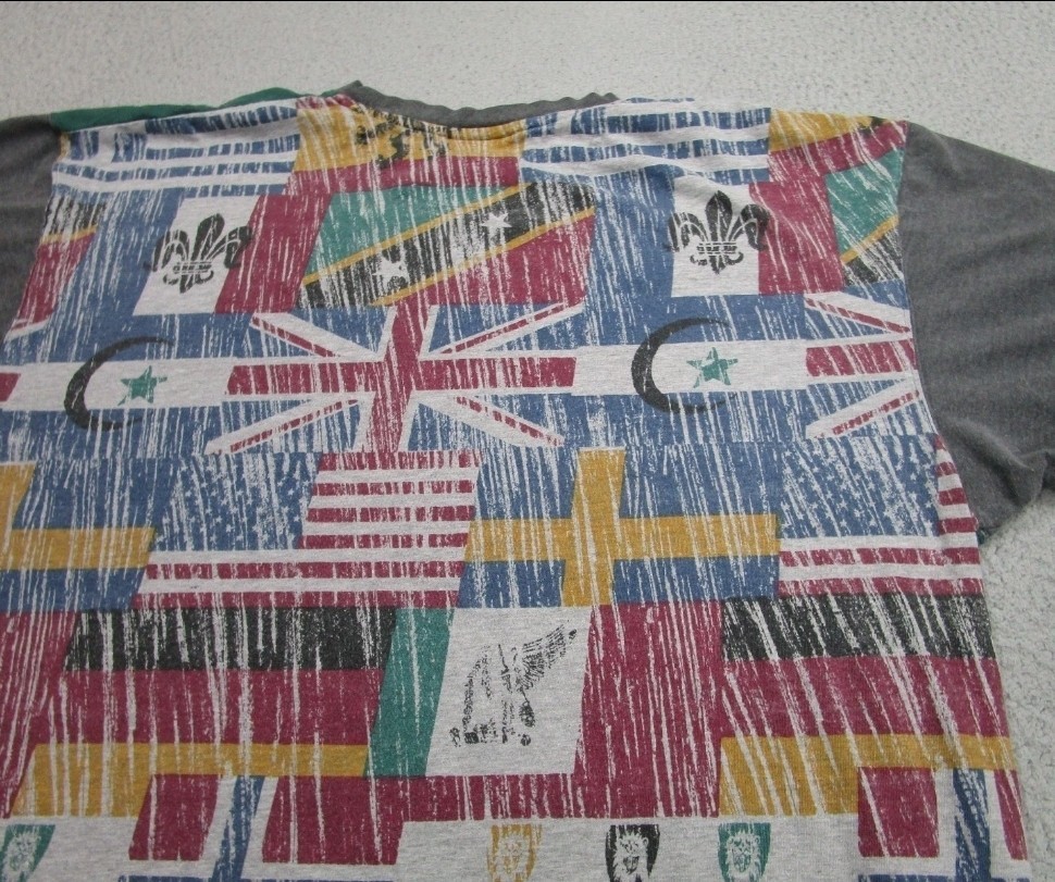 adidas World Cup USA 94 Men’s XL Green/Gray Raglan Graphic Cotton T-Shirt
