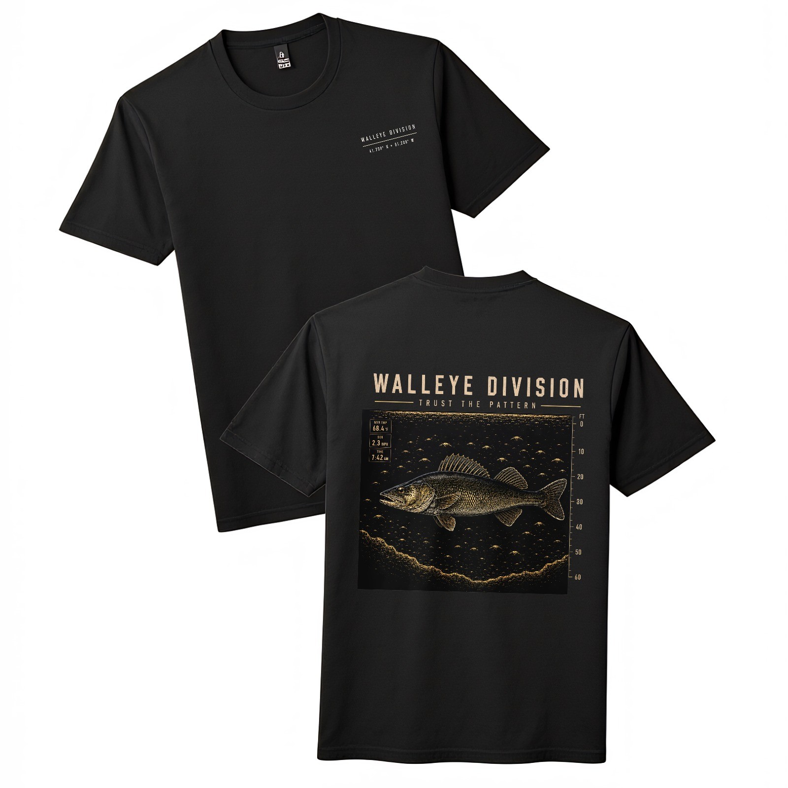 Walleye Division Fishing T-Shirt “Trust The Pattern” Sonar Angler Tee