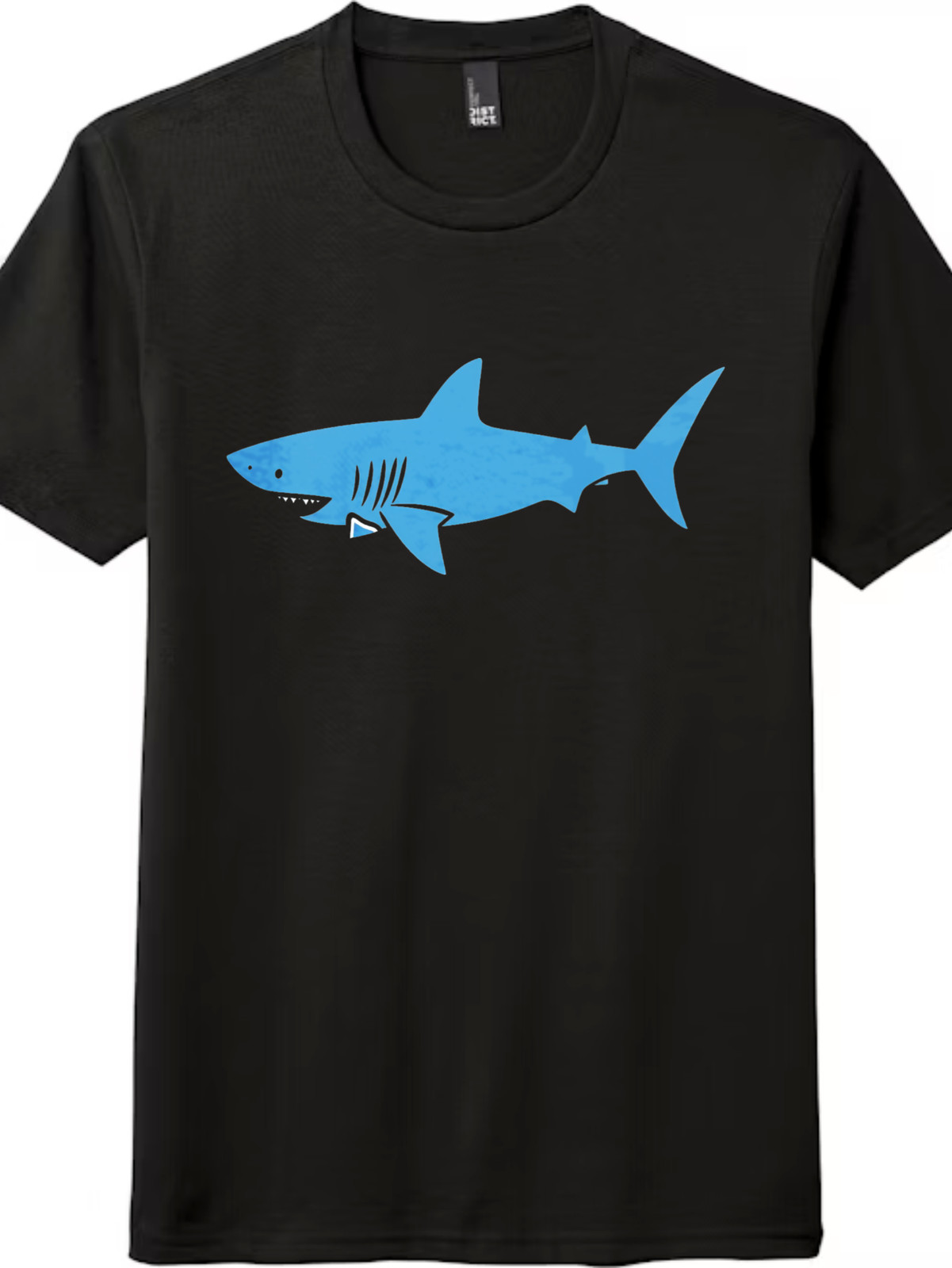 Blue Shark Graphic Tee | Modern Minimalist Design, Unisex Black & White