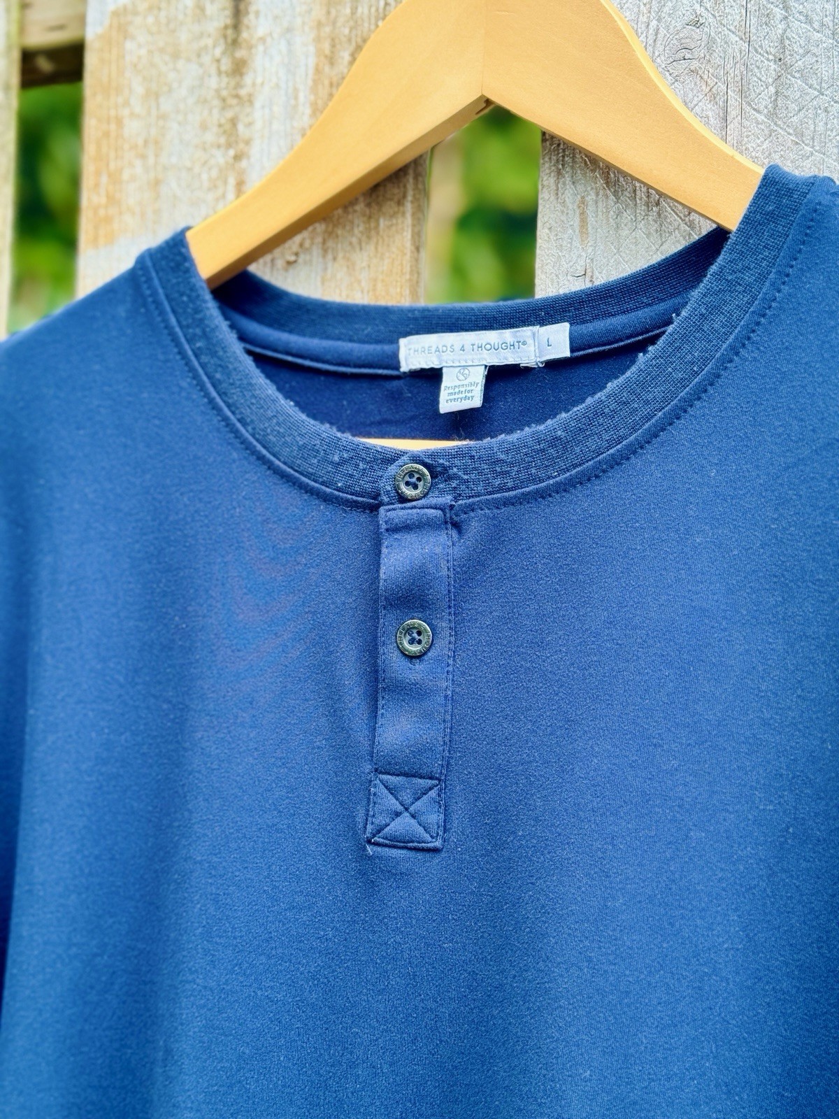 Threads 4 Thought Baseline Triblend Long Sleeve Henley Men’s L – Super Soft!