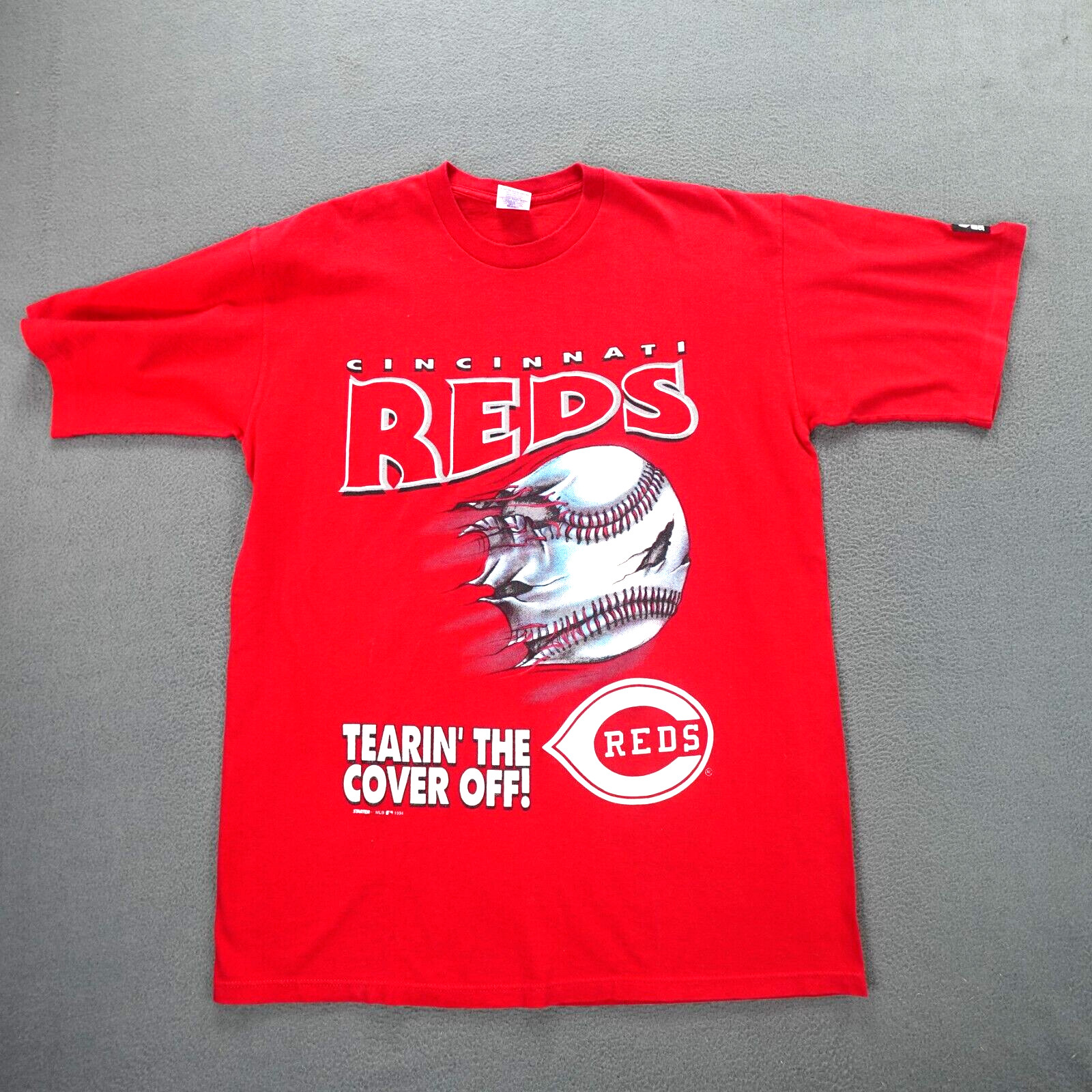 Vintage Starter Cincinnati Reds T Shirt Men’s Size L Single Stitch Short Sleeve