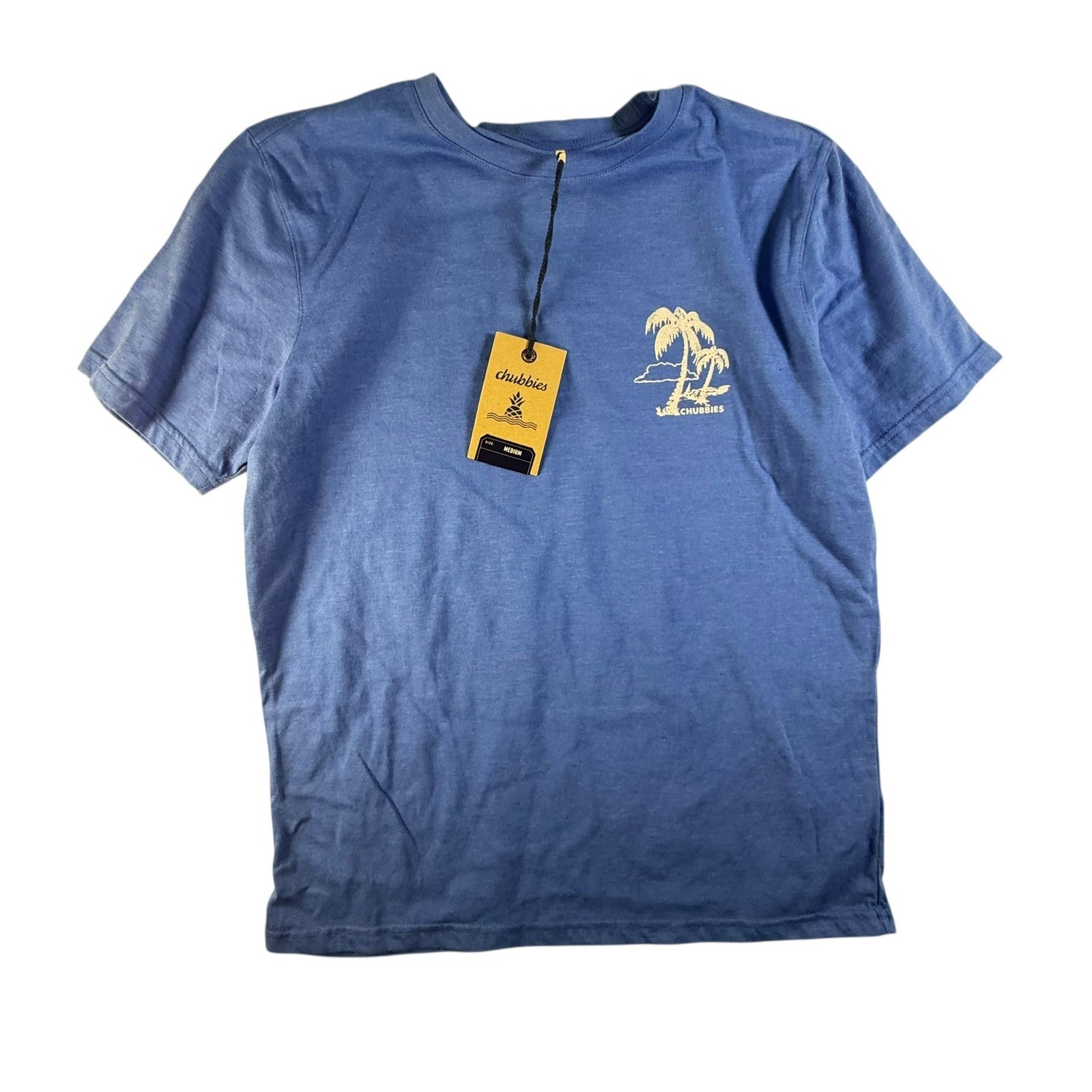 Chubbies T-Shirt Mens Medium Blue NEW The Relaxer Weekend Graphic Palm Tree