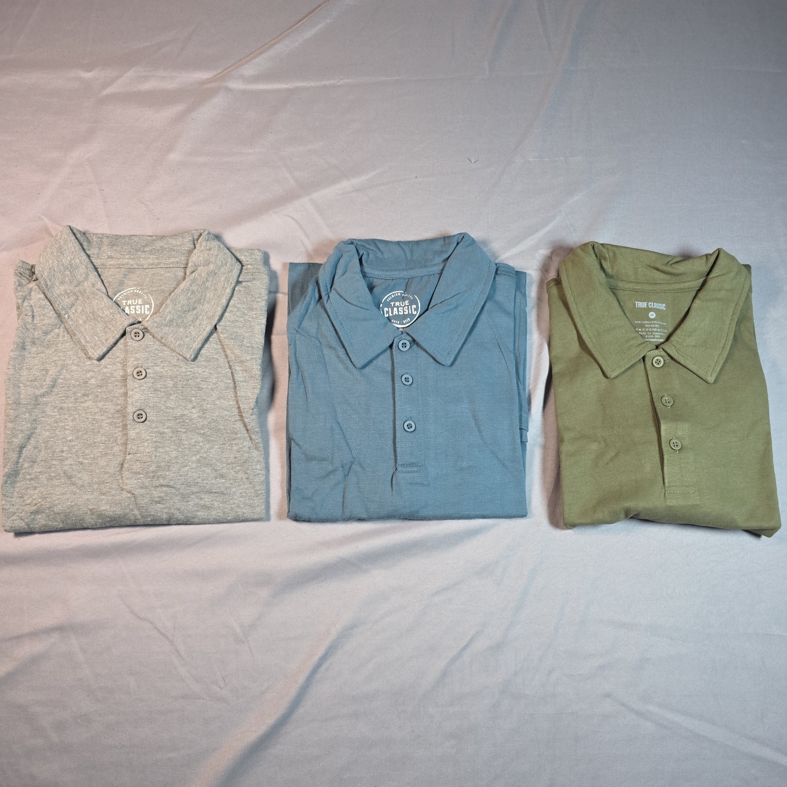 True Classic Polo (3 pack) Medium Light Heather Gray, Turquoise, Olive