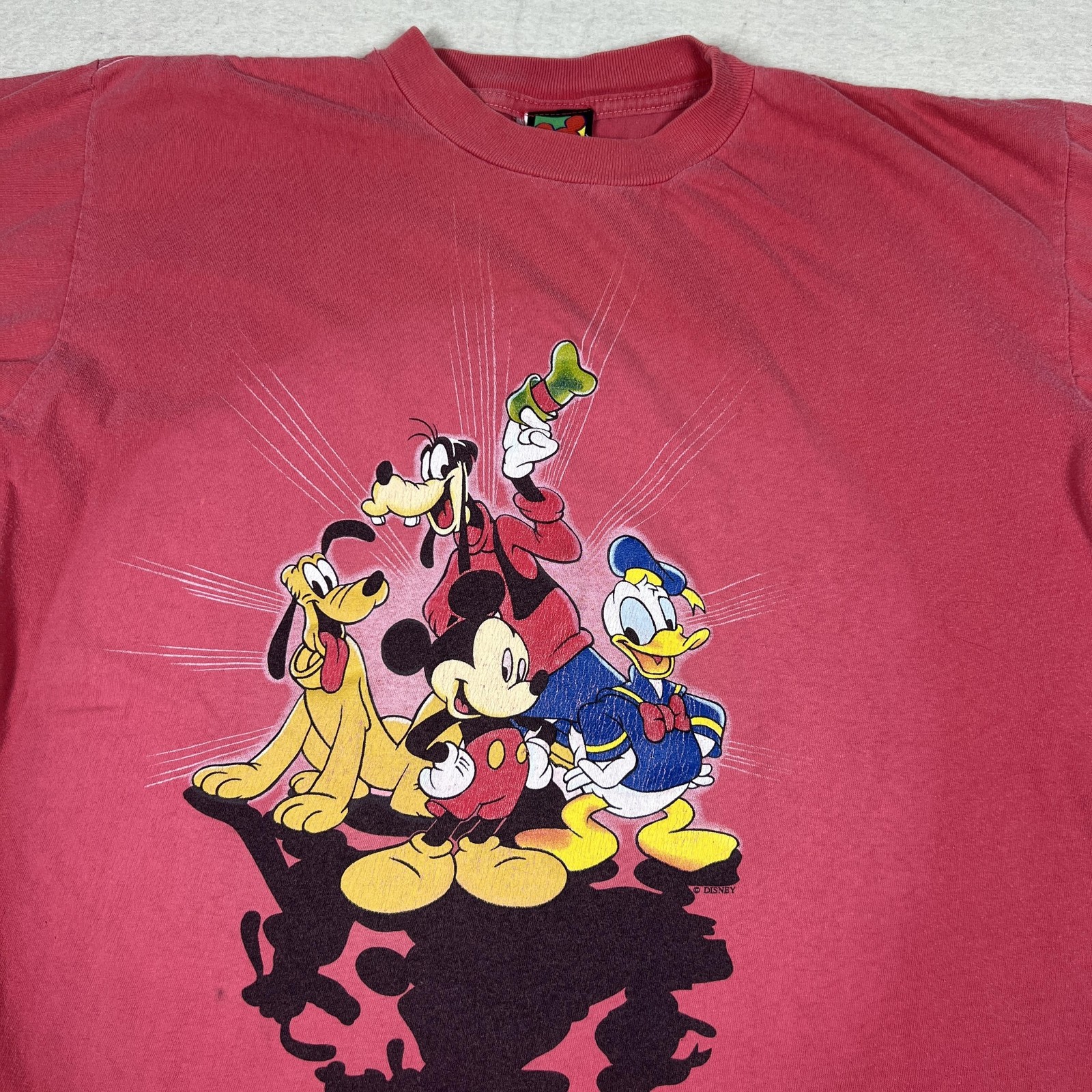 Vintage Mickey Unlimited Shirt Mens Large Red Mickey Donald Goofy Pluto 90s