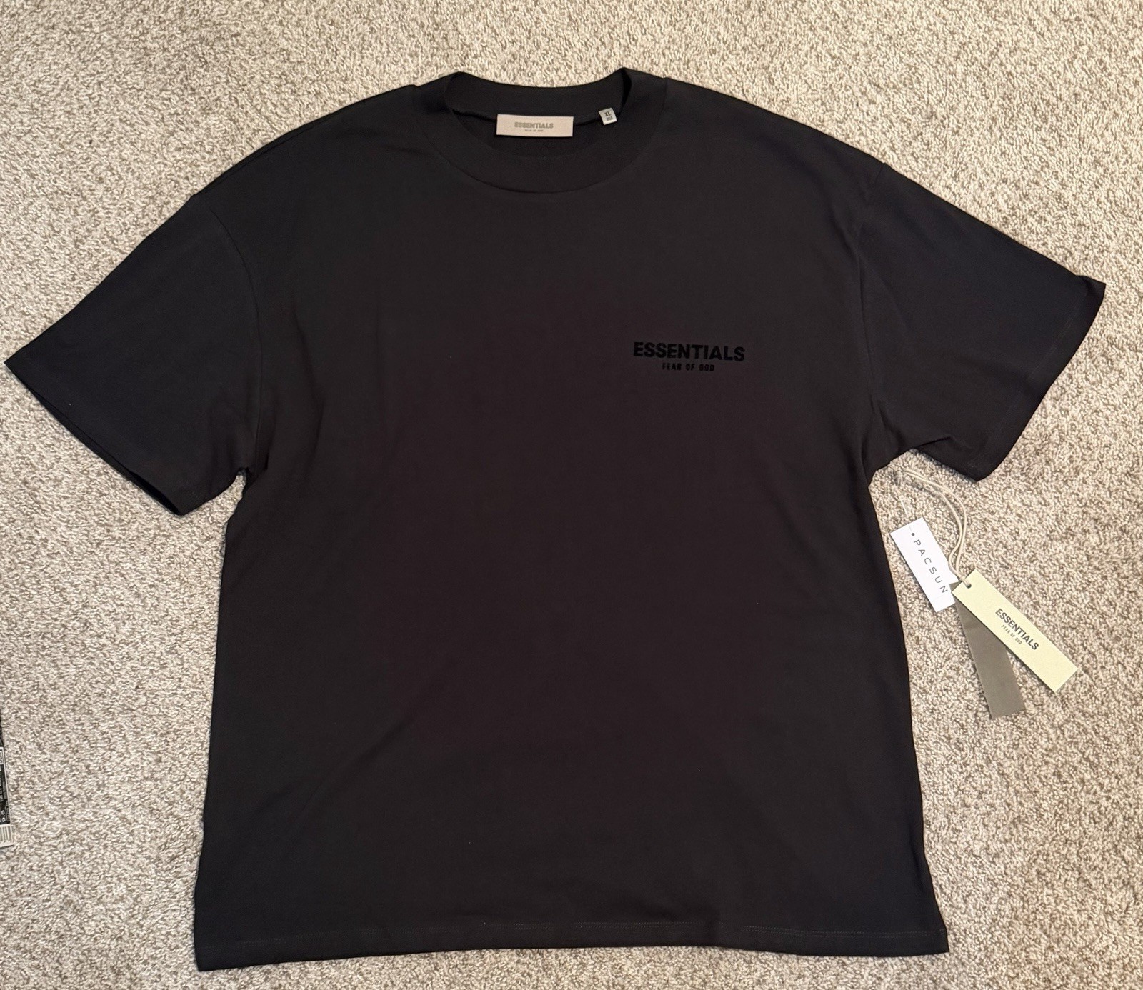 Essentials Fear of God Men’s Black Logo Crew Neck Short Sleeve T-Shirt XL