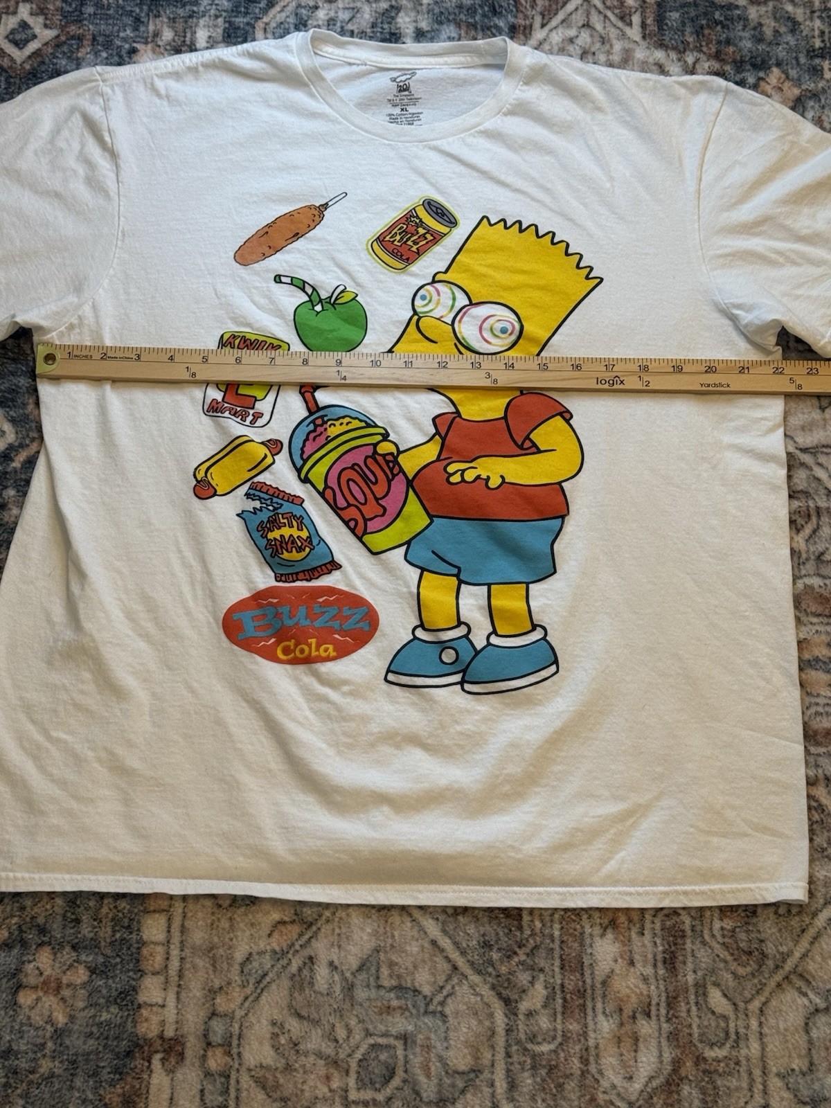 Bart Simpson Squishee KWIK E MART Snacks Tee Shirt XL White