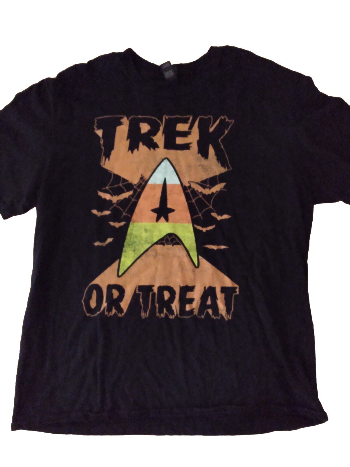 Trek Or Treat (Star Trek) Halloween Black Shirt Mens Large Anvil Gildan