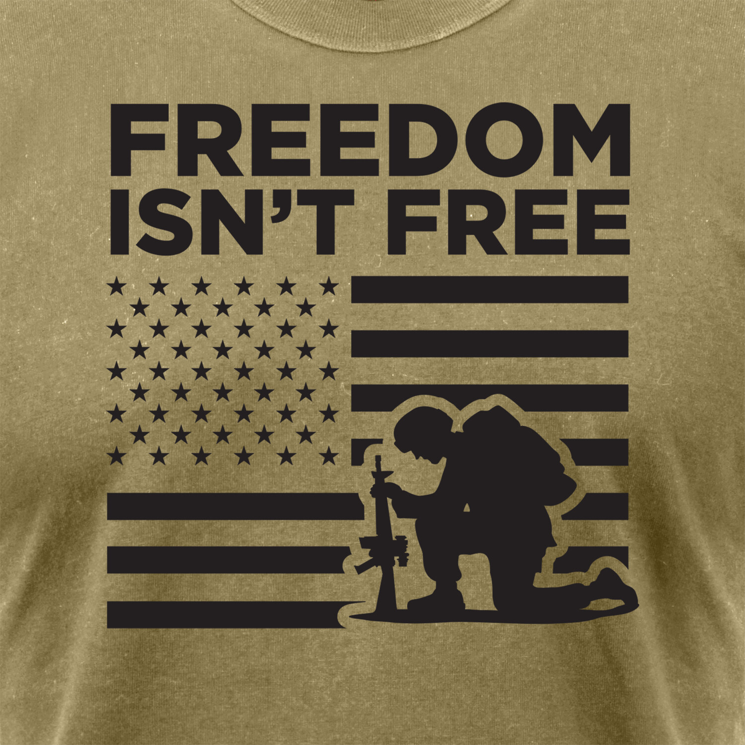 Men’s Coyote Brown “Freedom Isn’t Free” US Flag T-Shirt