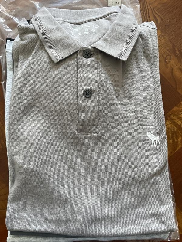 ABERCROMBIE A&F Mens 5-Pack Textured Icon Don’t Sweat It Polos New #G1-3