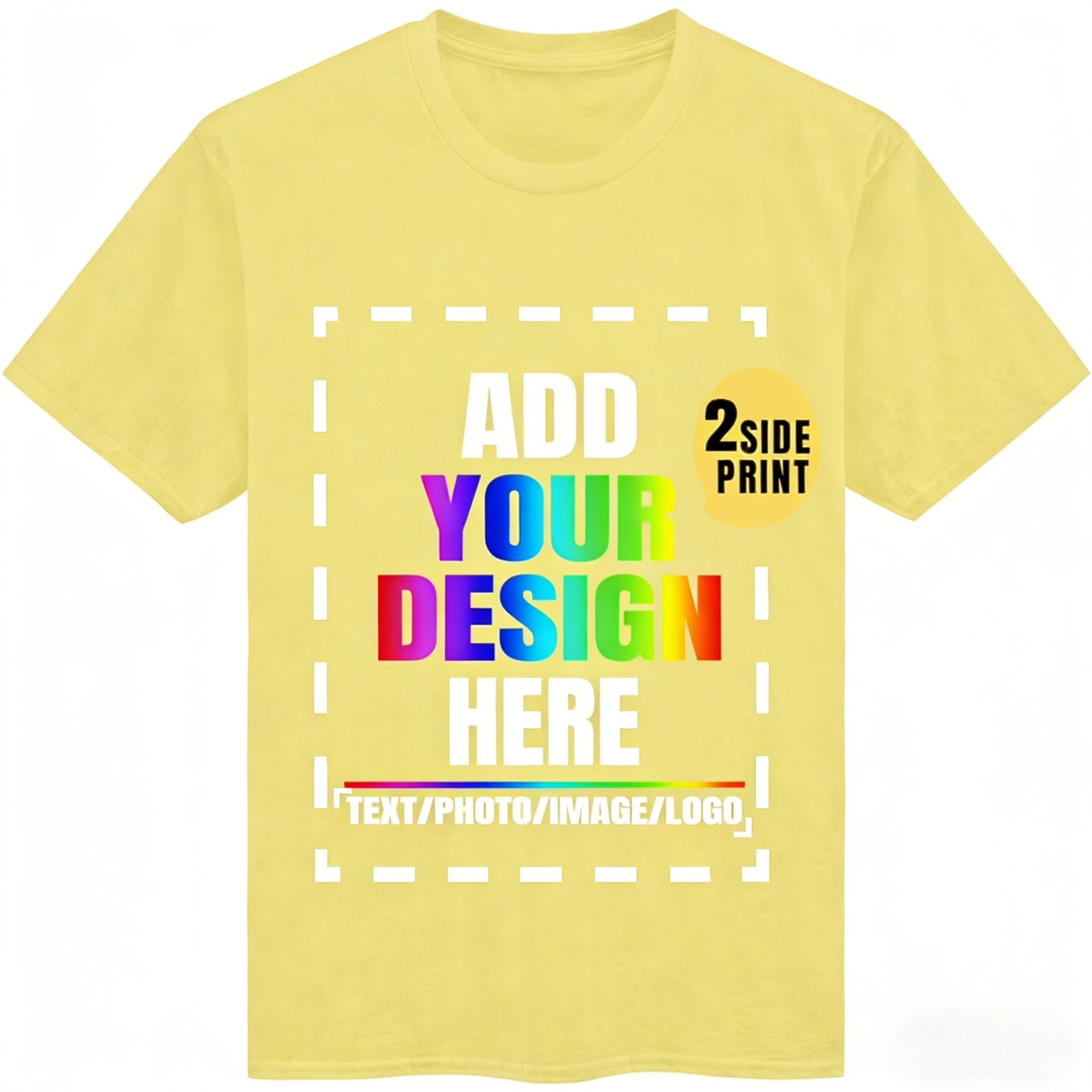 Personalized Custom T-Shirt Double Sided Print Your Design Text Logo Photo Gift