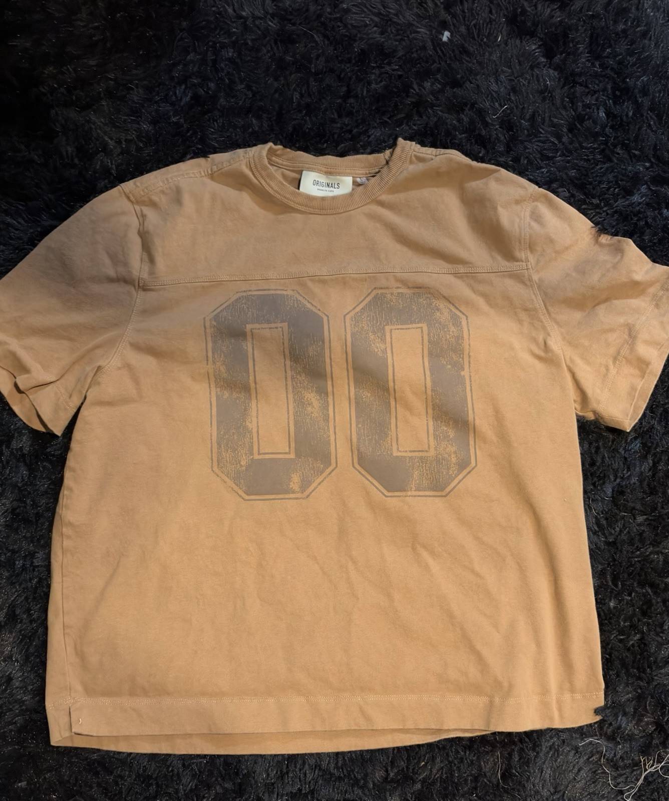 Originals Men’s L Tan Crew Neck Short Sleeve Graphic Logo T-Shirt