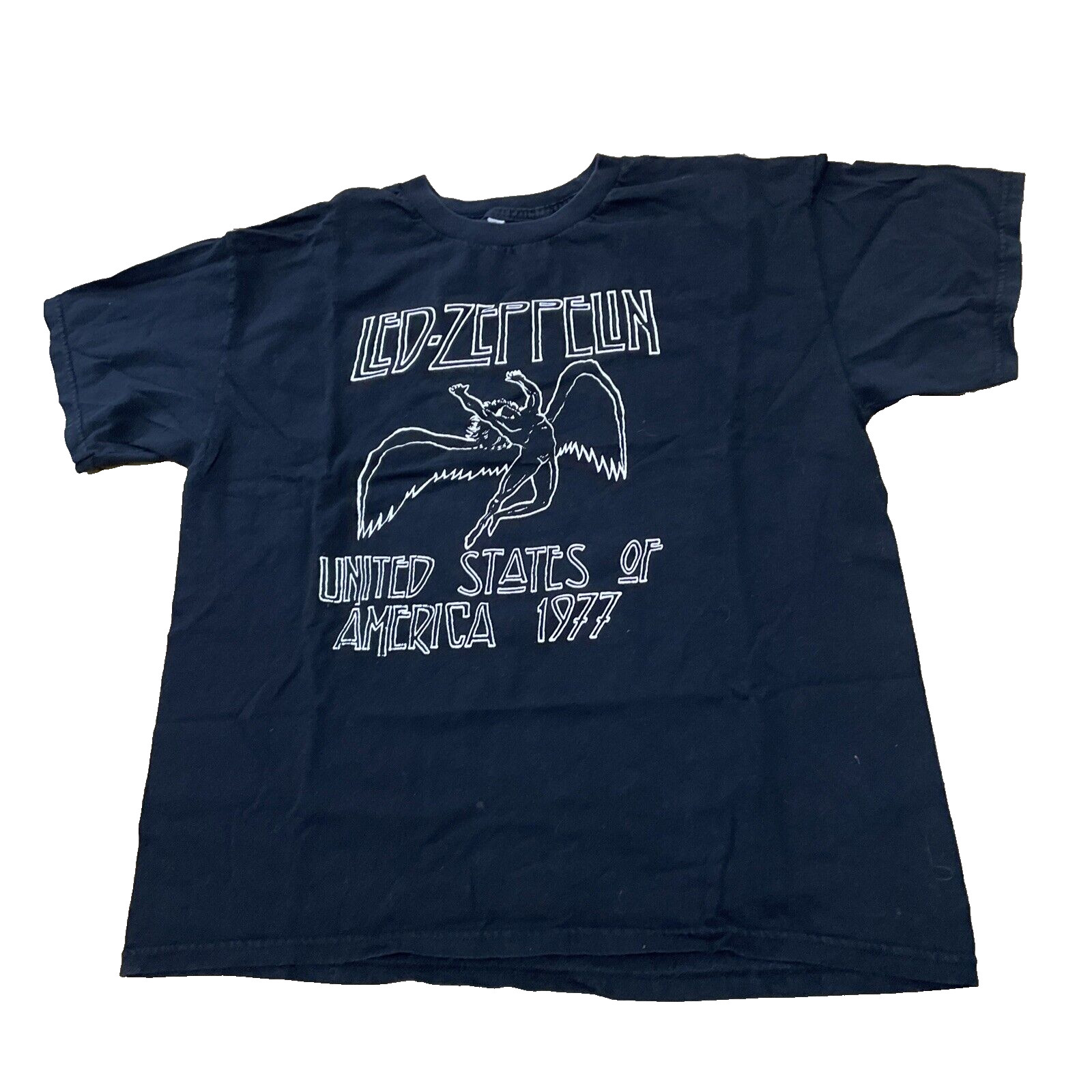 Led Zeppelin Shirt Vtg Y2k ALLSTYLE Men L Black Classic Rock Music Band Tee 42″