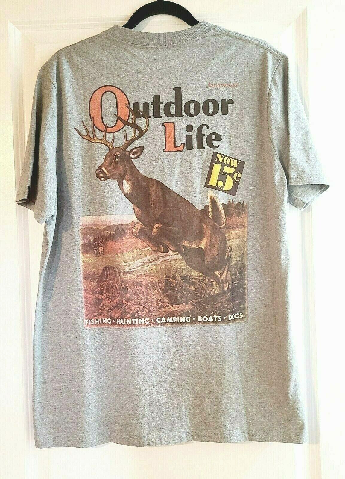 Outdoor Life Buck T-Shirt Gray Men’s M Graphic Short sleeve crewneck New No Tag