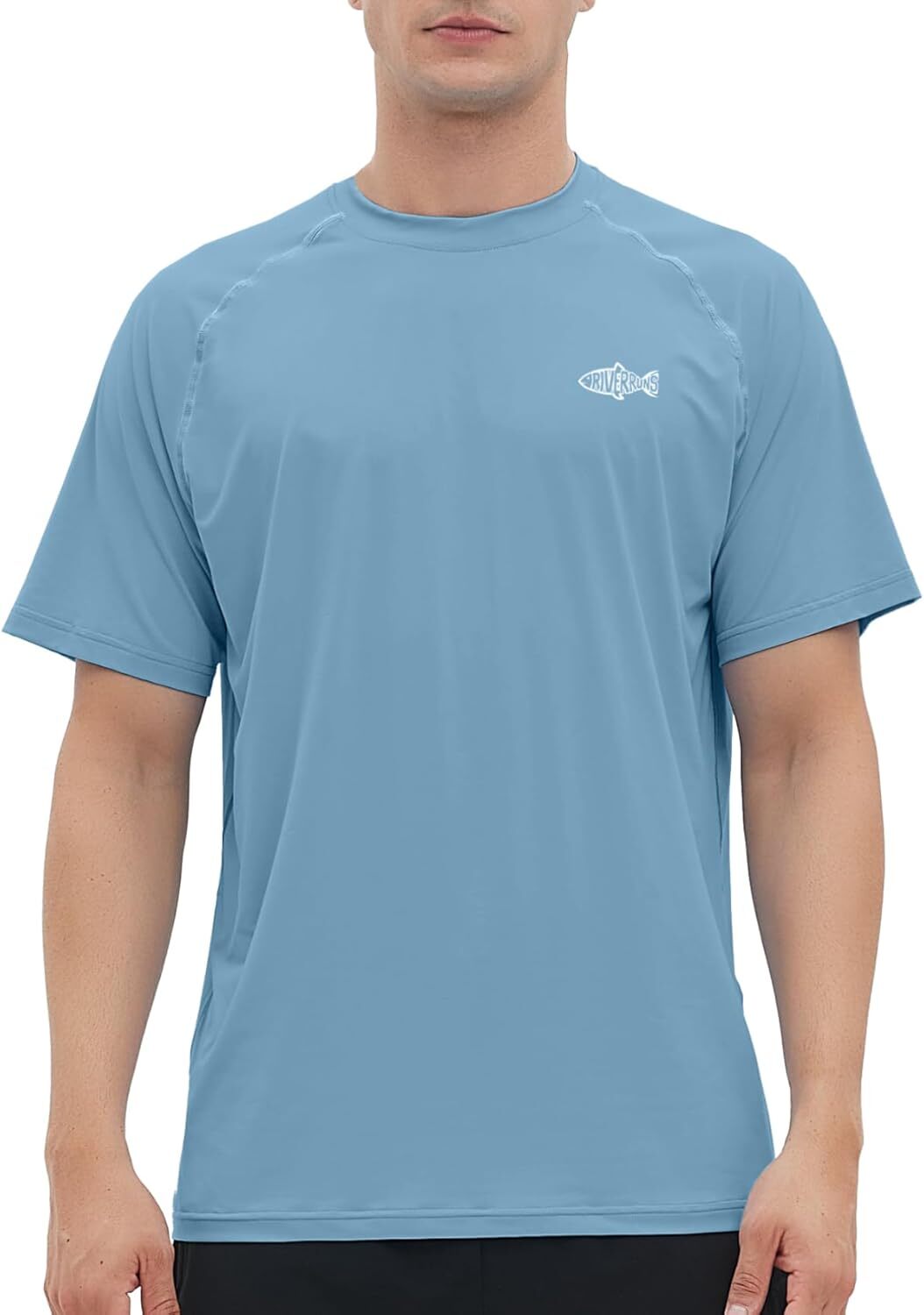 Men’s Rash Guard Short Sleeve UPF 50 Quick Dry Sun Protection Fishing T Shirt
