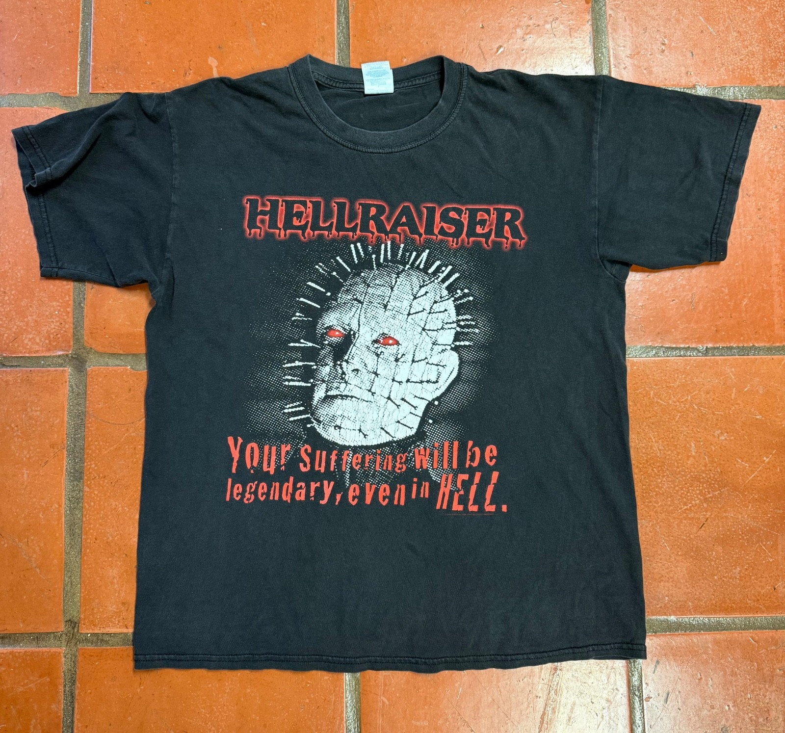 Vtg HELLRAISER T Shirt 2000s RARE Pinhead Legendary Suffering Horror Promo