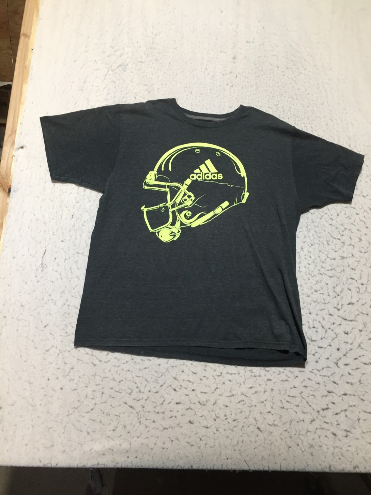 Adidas Football Graphic Print T Shirt Mens XL Gray Climalite Short Sleeve Crew