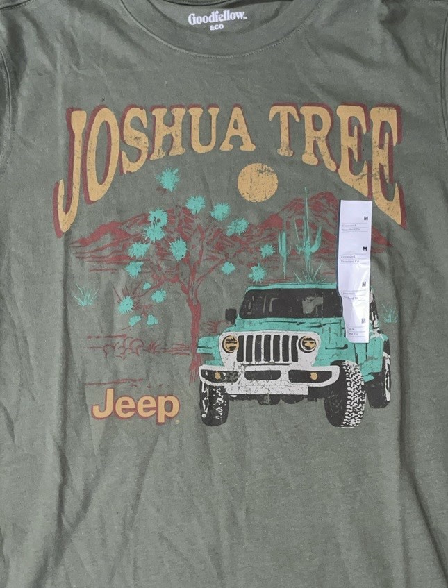 Goodfellow & Co Jeep Green TShirt Joshua Tree Cotton Blend Size Med FREE SHIPPIN