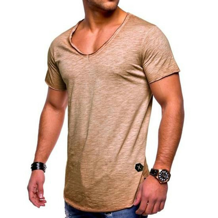 Men’s Slim Fit Short Sleeve Muscle Tee T-shirt Casual Blouse Solid Tops Shirt