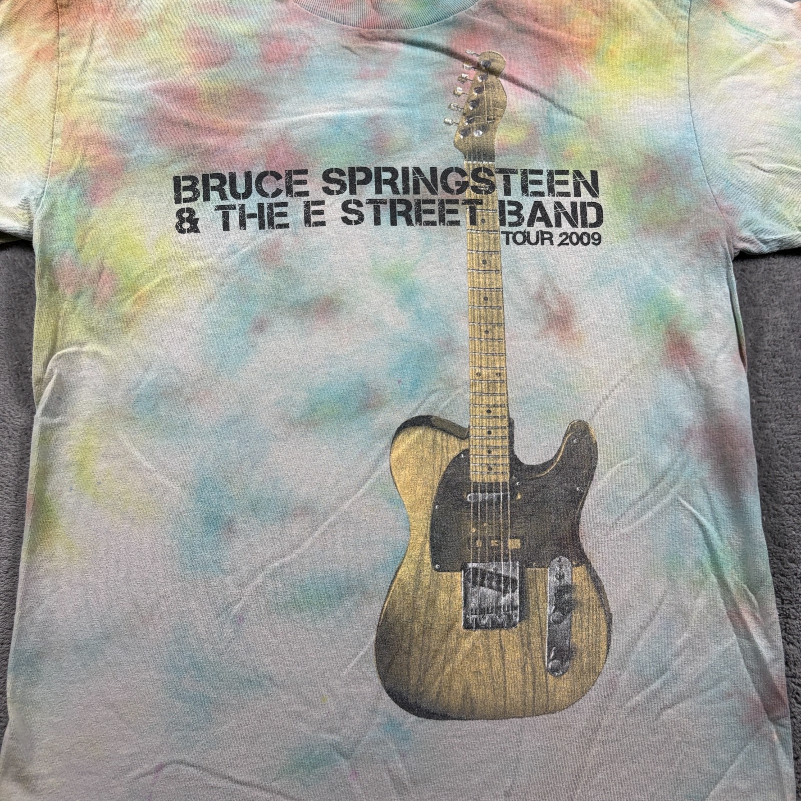 Bruce Springsteen & The E Street Band 2009 Tour T-Shirt Mens Small Multi Tie Dye