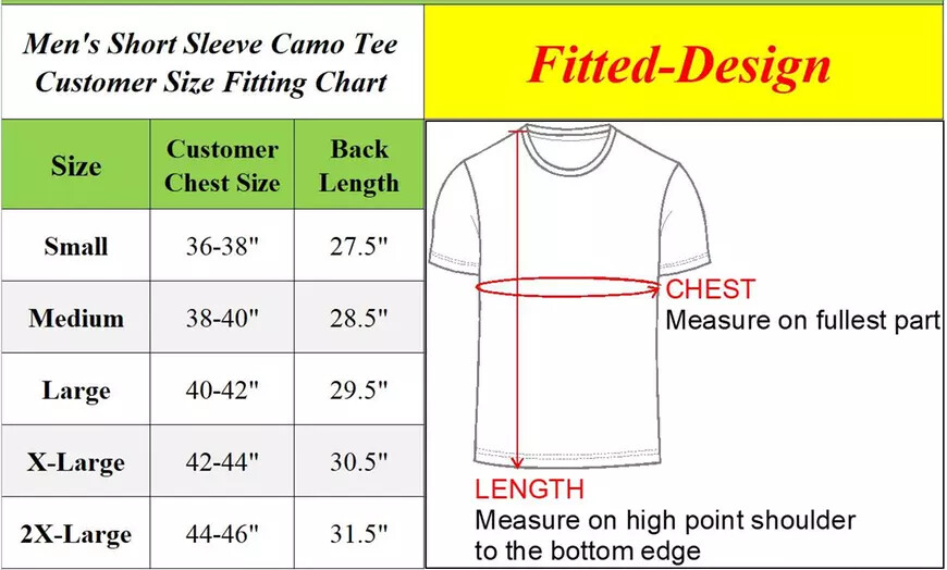 Men’s Camouflage Short Sleeve Crew Neck Printed Tee ( S-2XL ) NWT Free Shipping