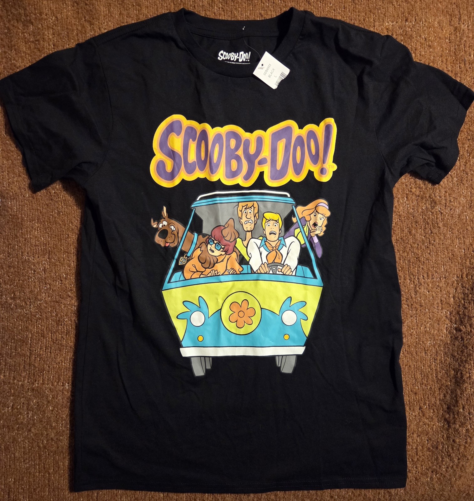 Scooby-Doo Mystery Machine Graphic T-Shirt Black Men’s Size L NWT