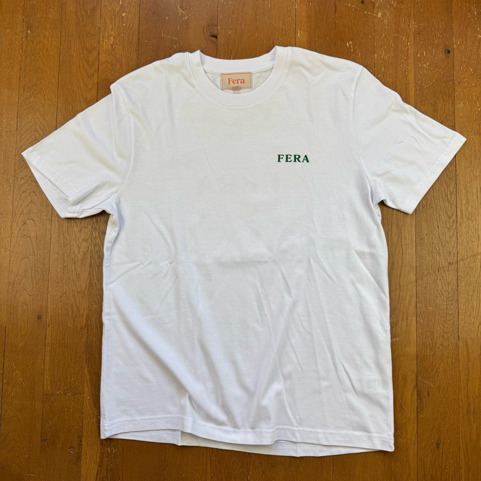 Fera Made To Last White Green Organic Cotton T Shirt Size Medium