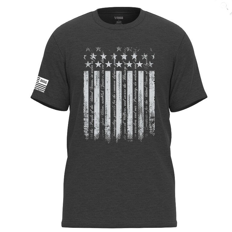 Rags Of Honor Black Heather Americana Tshirt We the People Flag Large New Nice