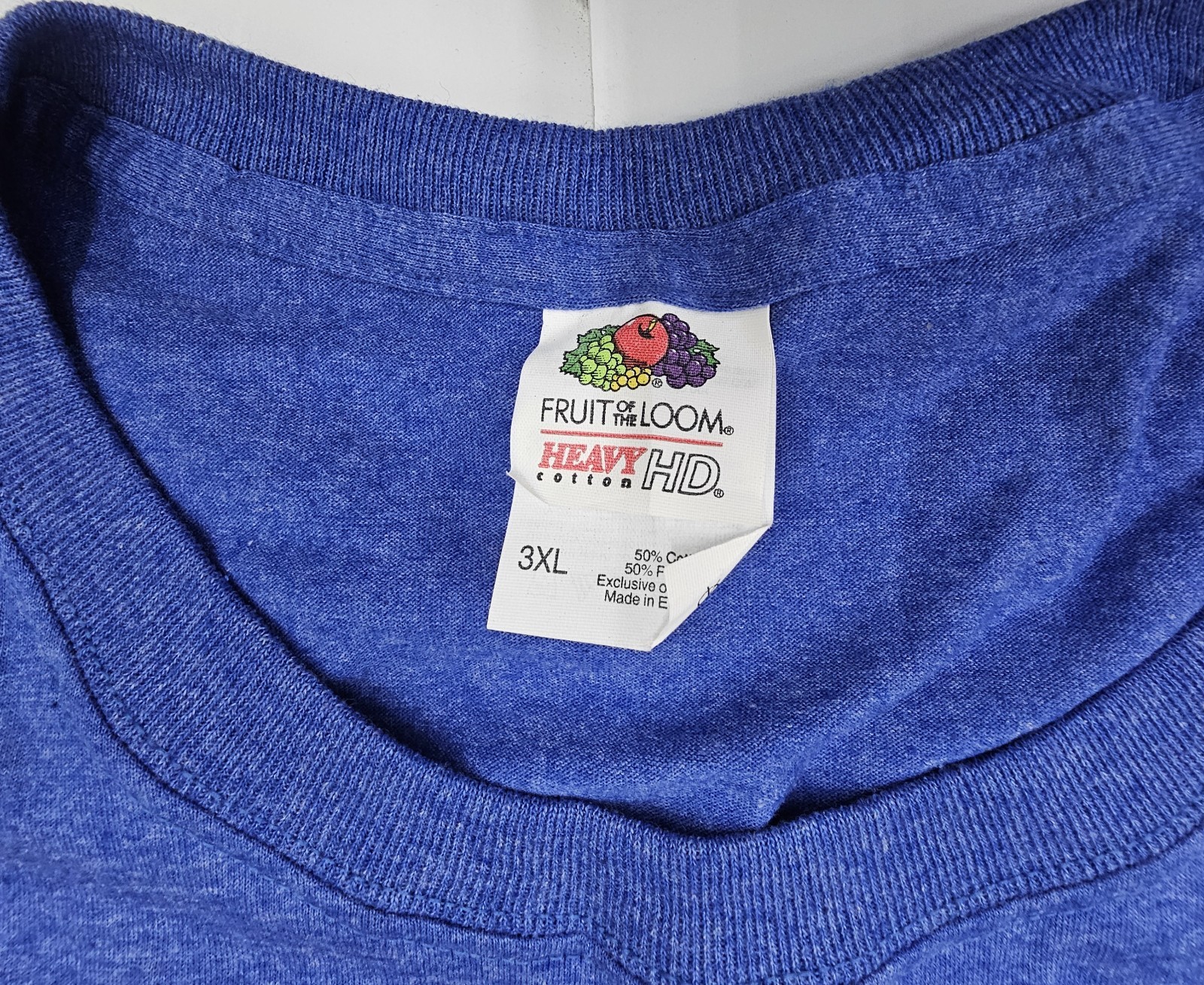 5 Pack Fruit Of The Loom 3XL Heavy HD T-Shirts, Heather Blue Tees, New