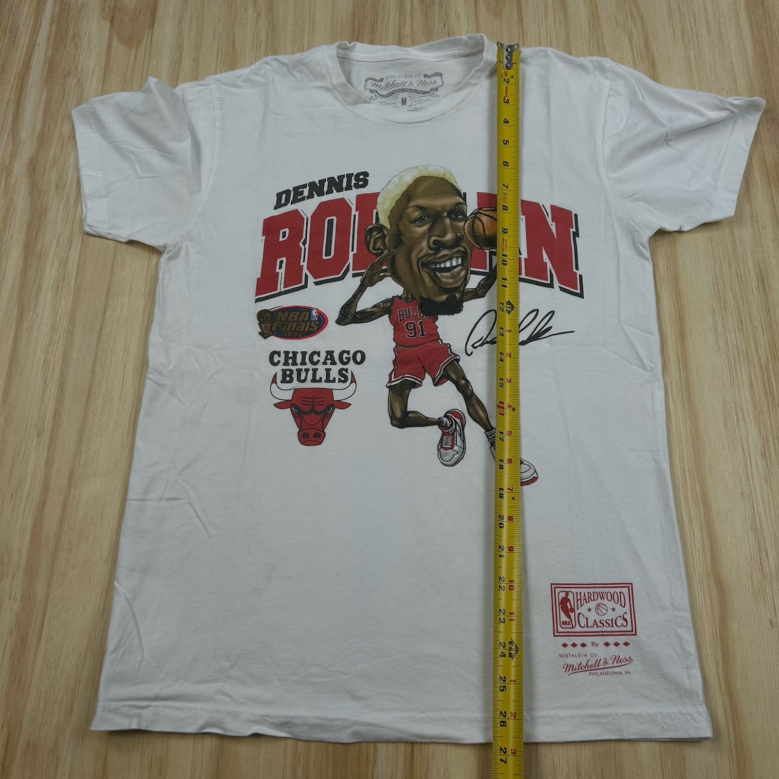 Mitchell & Ness Dennis Rodman T-shirt Bulls NBA M White Caricature