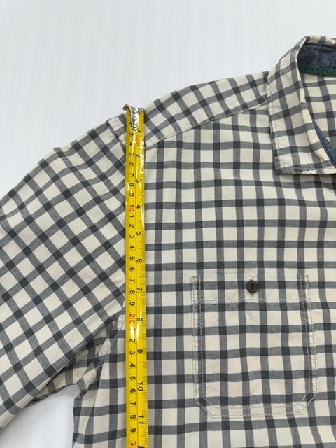 S.Oliver Men’s White Plaid Cotton Button-Up Shirt L/XL Long Sleeve