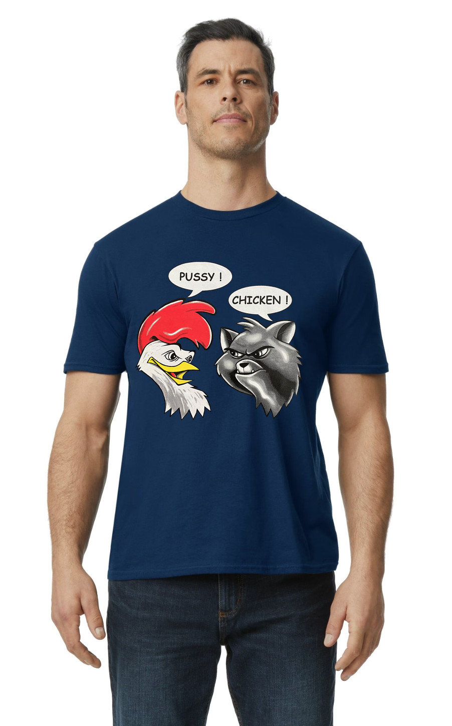 Funny Chicken Cat T-Shirt Graphic Design Logo Funny Hilarious Joking Humor Fun