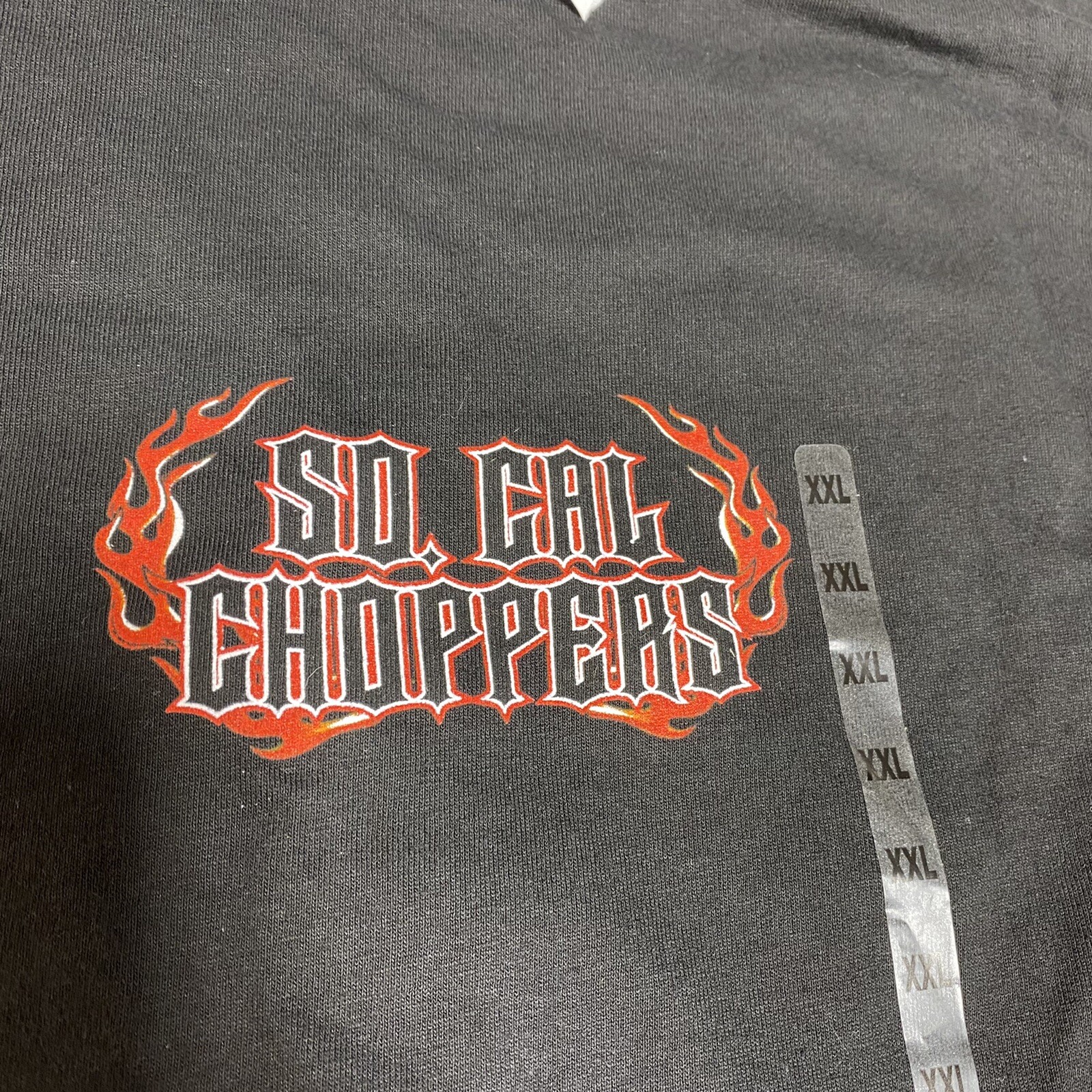 VINTAGE SO CAL CHOPPERS RULE 2XL SHIRT BLACK NWT SKULL FLAMES RARE