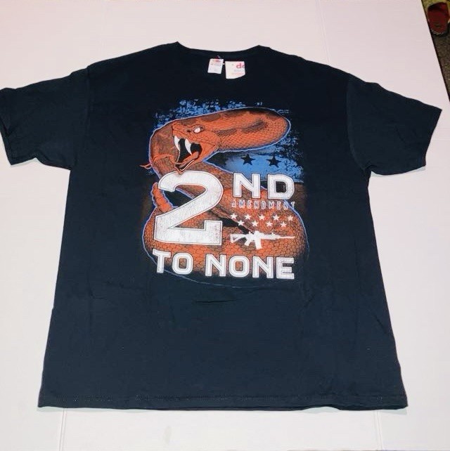 2ND AMENDMENT t-shirt, 2nd To None Men’s Size L, Right To Bear Arms, Rifle Tee