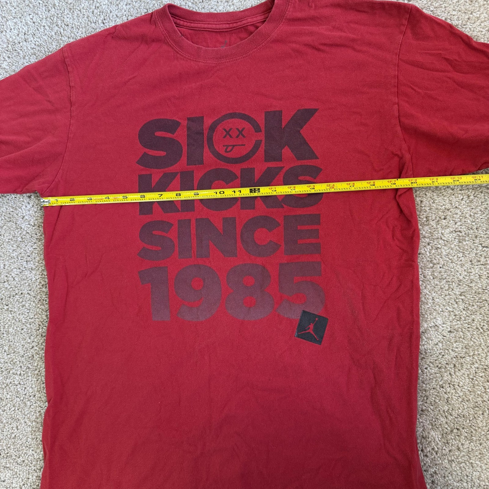 Jordan Sick Kicks Since 1985 Shirt Mens Large Red Sneaker Graphic Tee T-Shirt