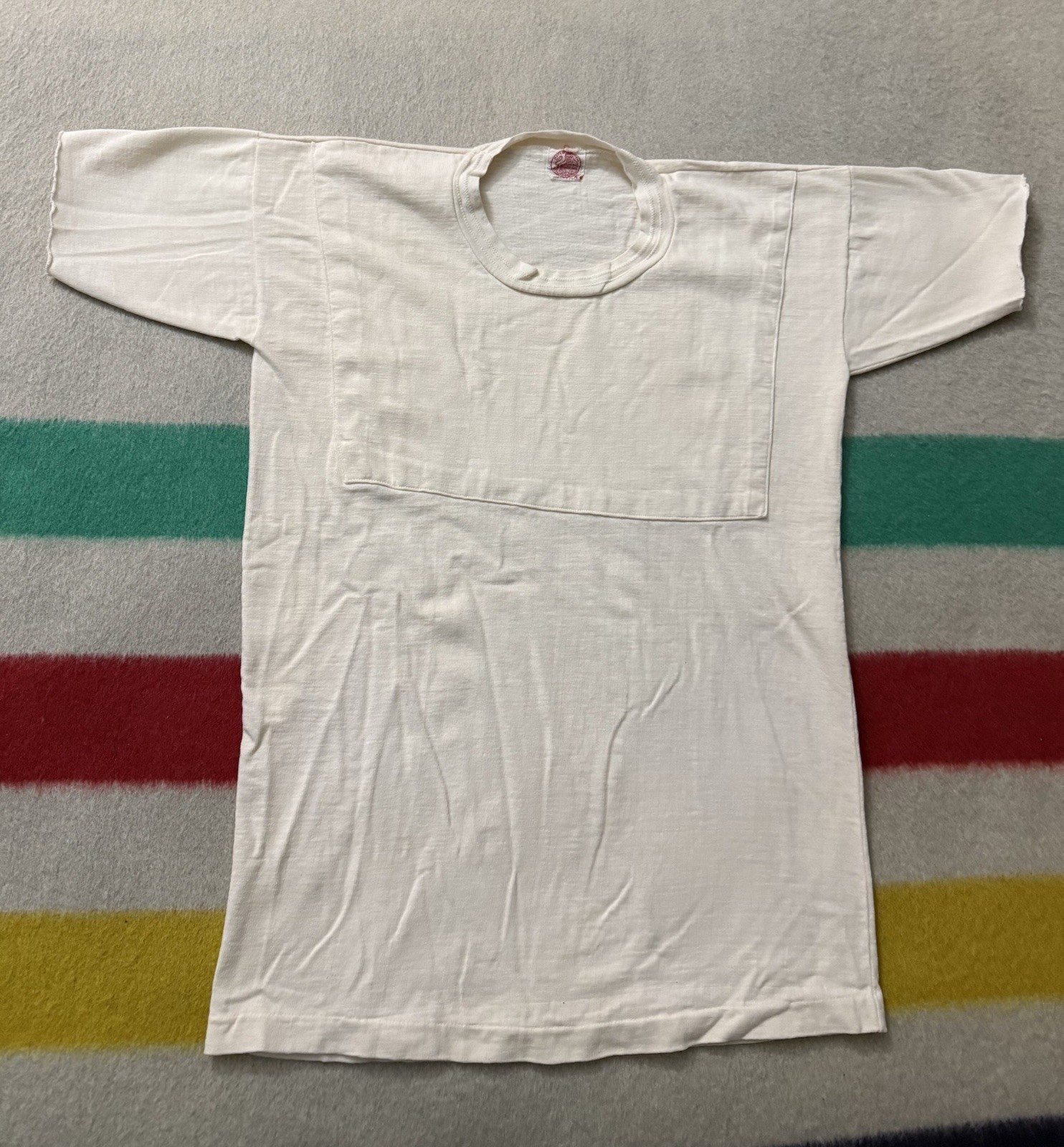Vintage 30s 40s Paneled White Blank Tee Jersey All 100% Cotton 20×29.5 Very Rare