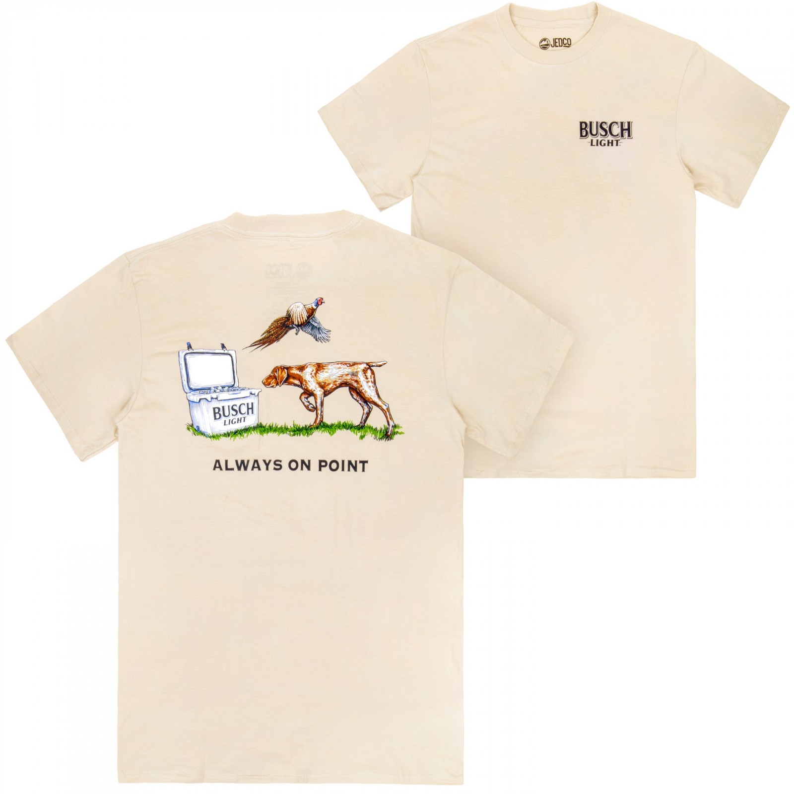 Busch Light Always on Point Front and Back Short Sleeve Print 2XL T-Shirt