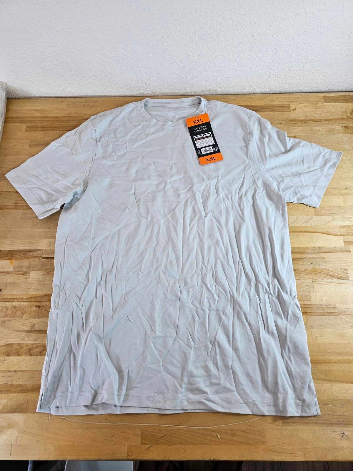 XXL / 2XL – LIGHT GREY – Kirkland Signature Men’s 100% Pima Cotton T-Shirt Tee