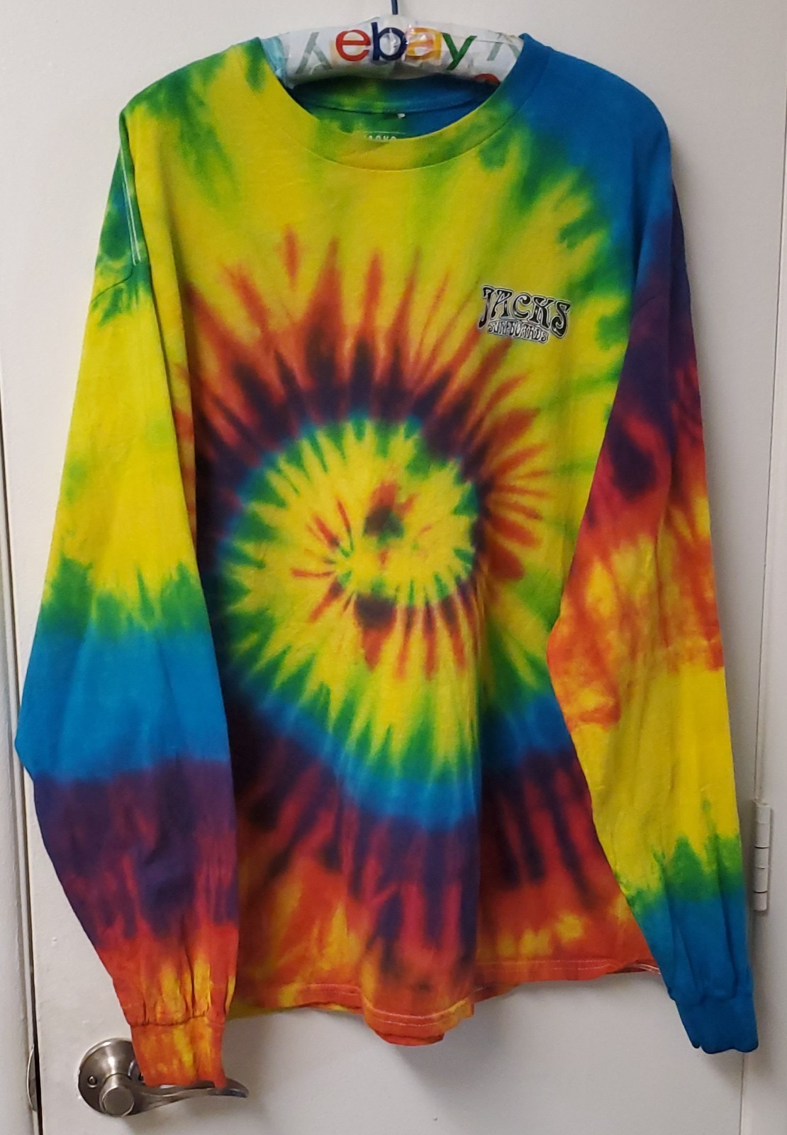 JACK’S SURFBOARDS Graphic Printed Tie-Dye Tee LS Size Large