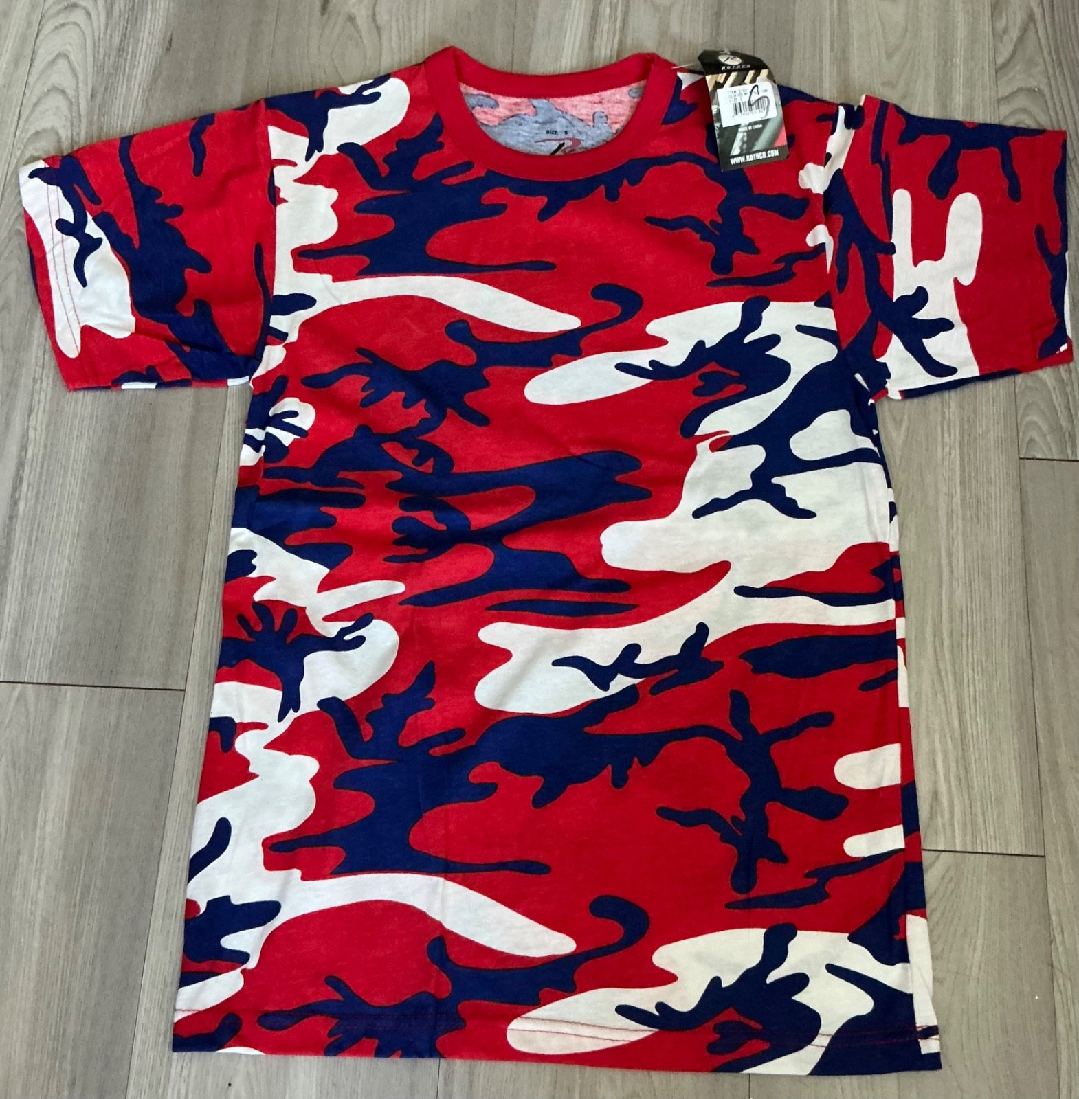 ROTHCO Mens Red White Blue Camo T-Shirt Camouflage Military Tee Patriotic USA