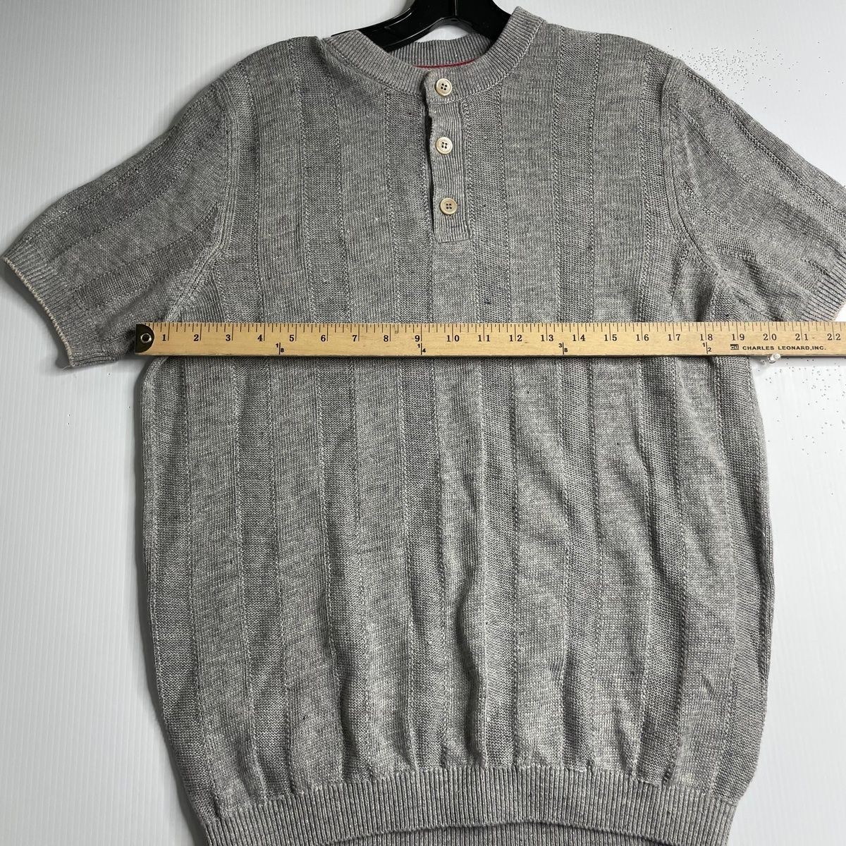 BRUNELLO CUCINELLI Textured Rib Knit T-Shirt Men’s Size US 38 Gray