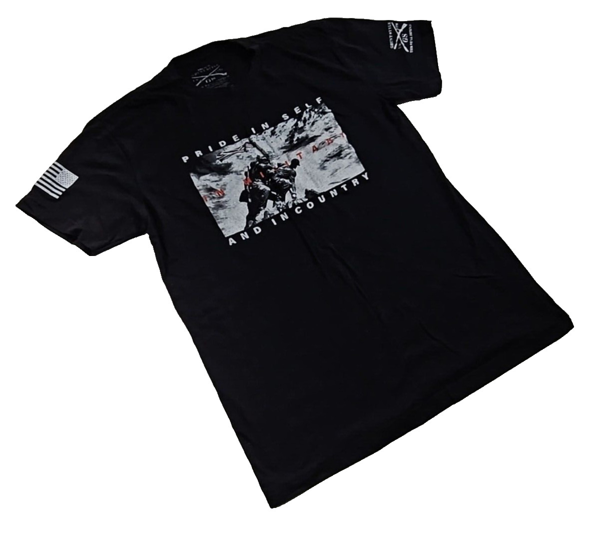 Grunt Style T Shirt Men Size M Black This We’ll Defend Flag Pride Self Country