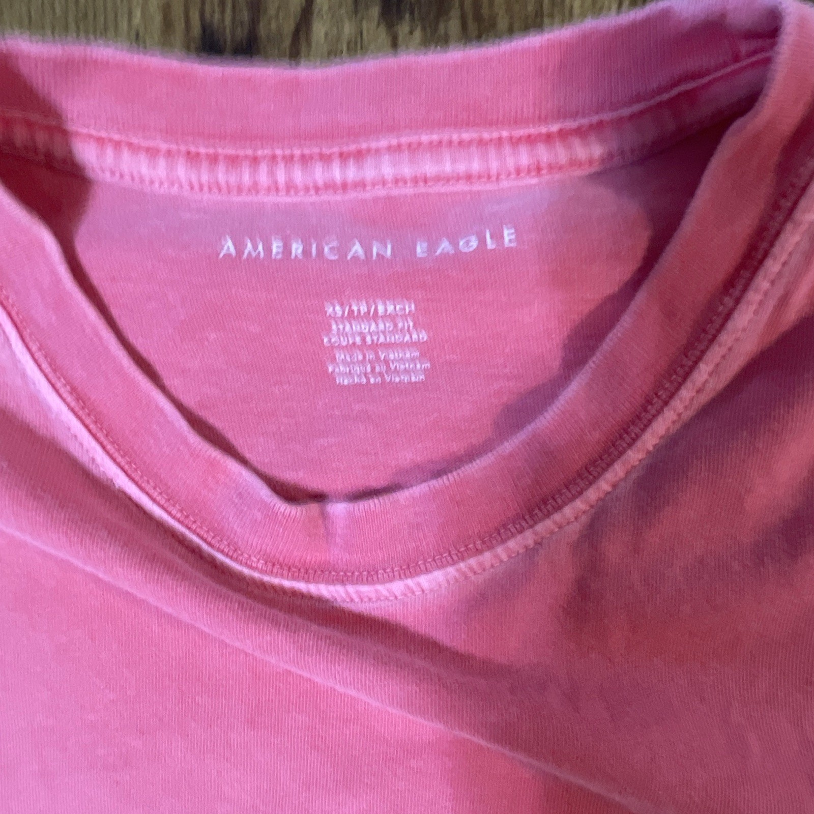 American Eagle Men’s Pink Logo Crew Neck Short Sleeve T-Shirt Size M