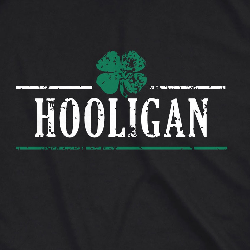 Mens Irish Clover Hooligan T Shirt Funny Saint Patricks Day Lucky Irish Tee