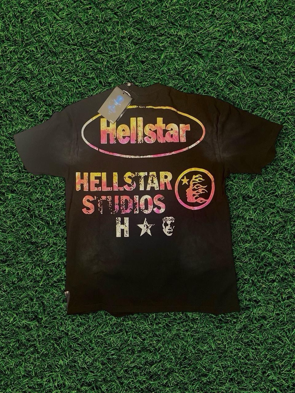 Hellstar Men’s Black Graphic Print Crew Neck Short Sleeve T-Shirt Logo