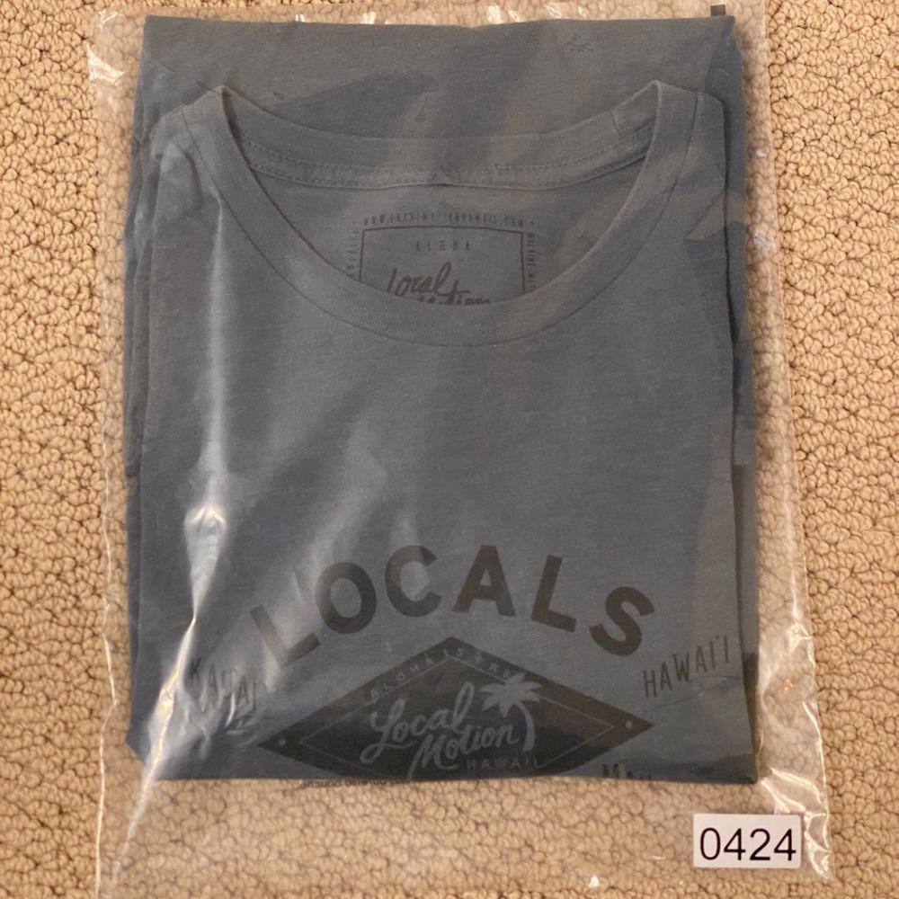 LOCAL MOTION “Locals First” Hawaiian Islands Slate Blue Tee Shirt Men 2XL XXL