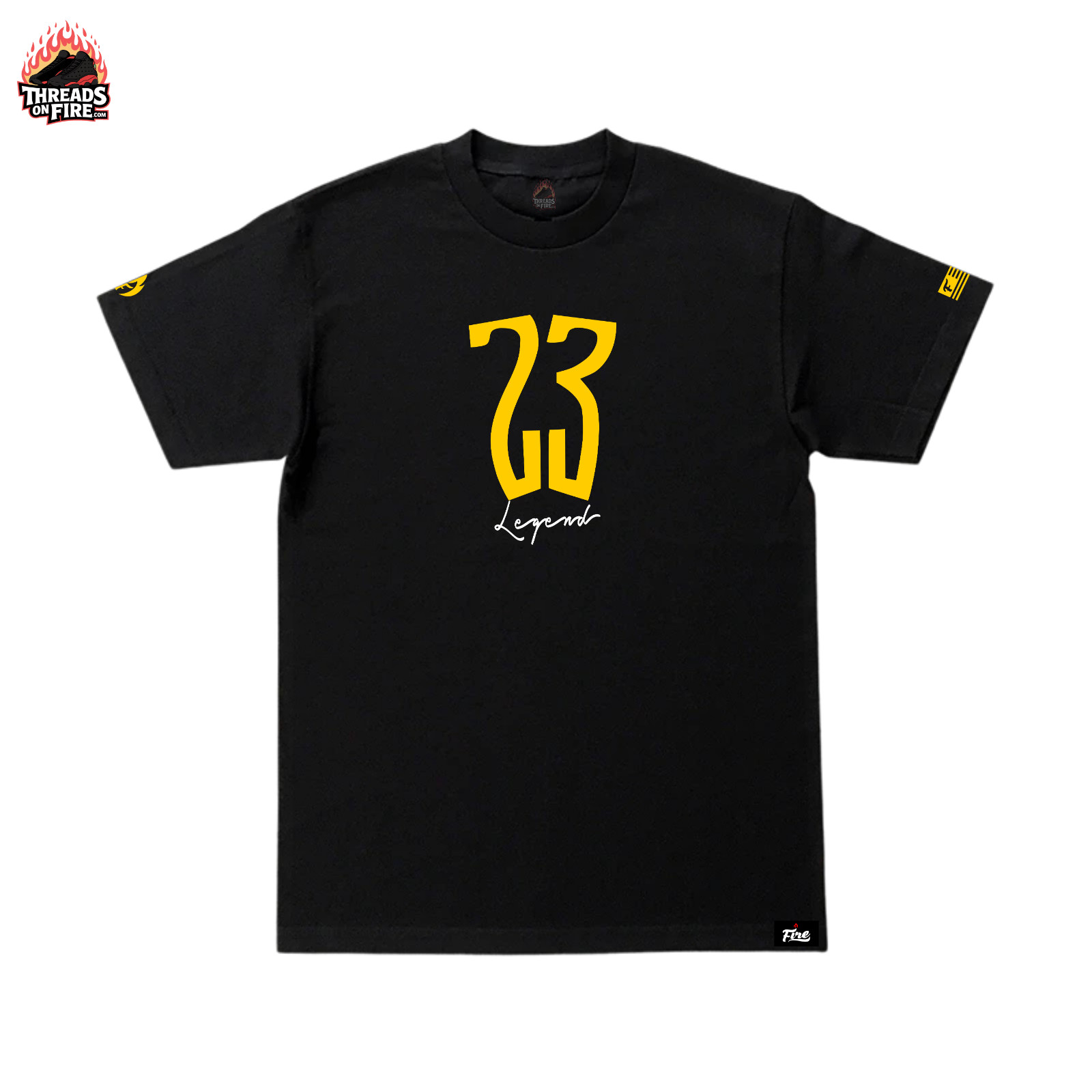 Men’s Black Yellow T-Shirt Sneakerhead Casual Tees To Match Jordan 4 Thunder